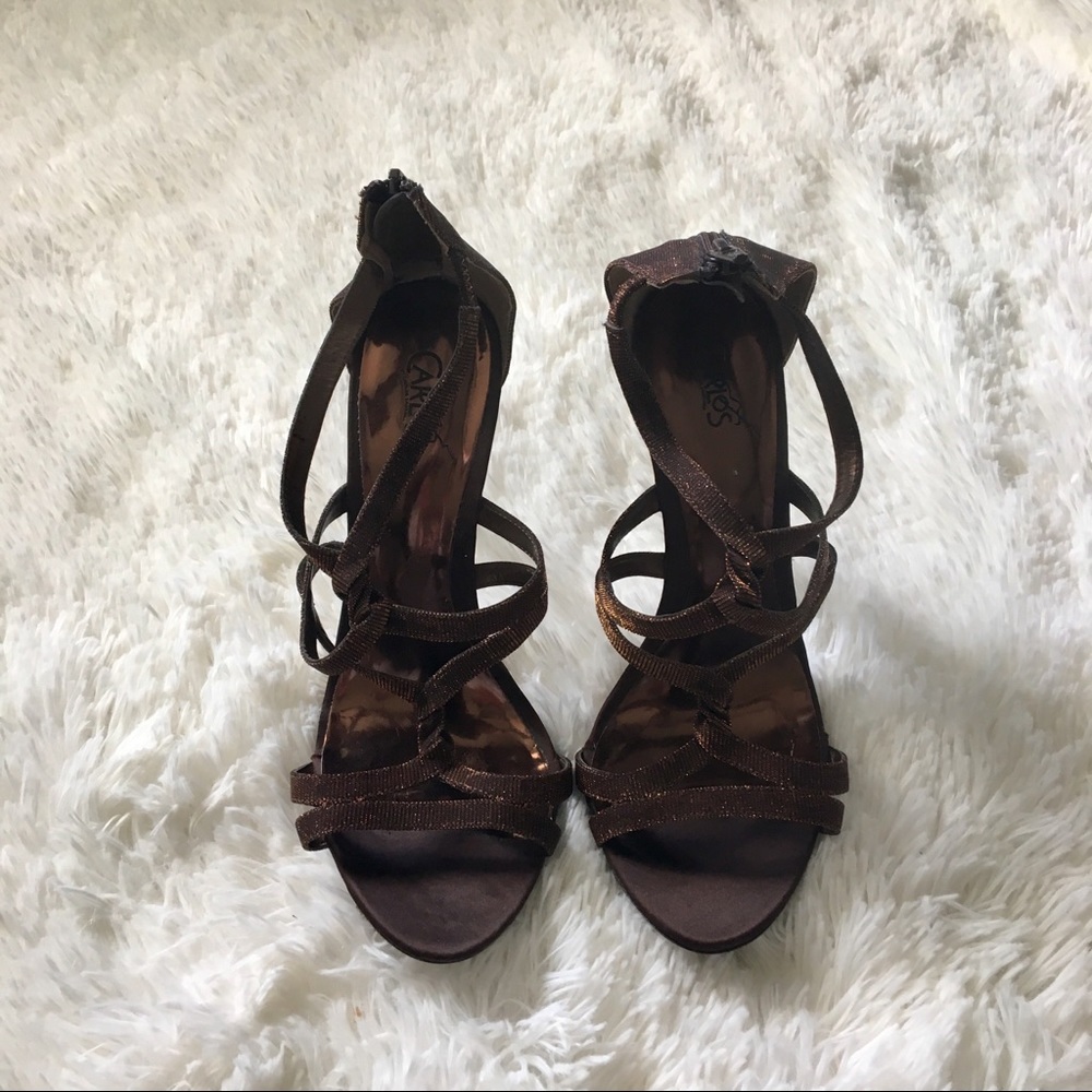 CAROLS BROWN STRAPPY HEELS